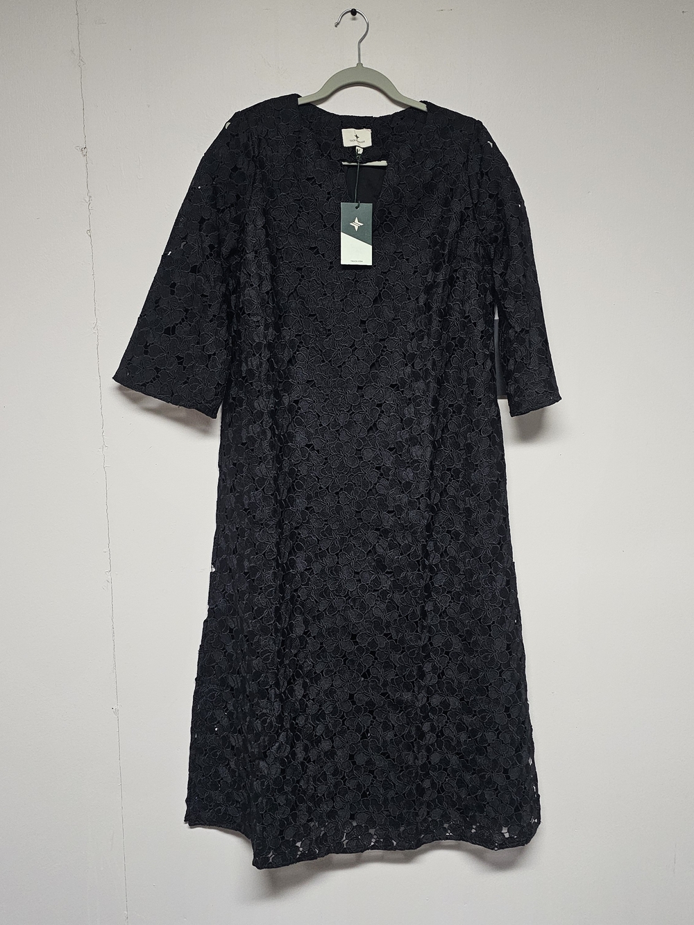 Tuckernuck Black Lace Jamie Dress Midi Size Small Whimsigoth Wedding Neutral - Picture 2 of 9